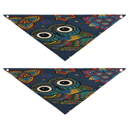 Hundehalstuch, ethnische Eule, florales Vogel, Haustier-Bandana für Hunde, Katzen, Haustier, Dreieck, Lätzchen, Hundeschal, Urlaubszubehör für Welpen, Katzen, Hunde, Größe M, 2 Stück Hundehalstuch, ethnische Eule, florales Vogel, Haustier-Bandana für Hunde, Katzen, Haustier, Dreieck, Lätzchen, Hundeschal, Urlaubszubehör für Welpen, Katzen, Hunde, Größe M, 2 Stück von Quteprint