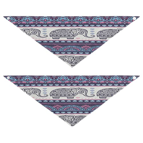 Hundehalstuch, geometrisches indisches Blumenmuster, Elefant, Haustier-Bandana für Hund und Katze, waschbar, Dreieck-Lätzchen, Hundeschal, Urlaubszubehör für Welpen, Katzen, Hunde, Größe S, 2 Stück Hundehalstuch, geometrisches indisches Blumenmuster, Elefant, Haustier-Bandana für Hund und Katze, waschbar, Dreieck-Lätzchen, Hundeschal, Urlaubszubehör für Welpen, Katzen, Hunde, Größe S, 2 Stück von Quteprint