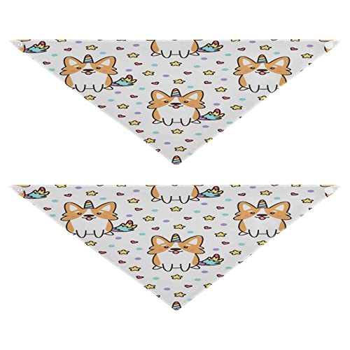 Hundehalstuch, niedliches Einhorn-Design, Sterne, Haustier-Bandana für Hund und Katze, waschbar, Dreieck-Lätzchen, Hundeschal, Urlaubszubehör für Welpen, Katzen, Hunde, Größe M, 2 Stück Hundehalstuch, niedliches Einhorn-Design, Sterne, Haustier-Bandana für Hund und Katze, waschbar, Dreieck-Lätzchen, Hundeschal, Urlaubszubehör für Welpen, Katzen, Hunde, Größe M, 2 Stück von Quteprint