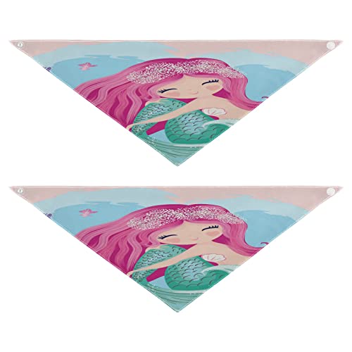 Hundehalstuch, niedliches Ozean-Tier, Meerjungfrau, Haustier-Bandana für Hunde, Katzen, Haustier, Dreieck, Lätzchen, Hundeschal, Urlaubszubehör für Welpen, Katzen, Hunde, klein, 2 Stück Hundehalstuch, niedliches Ozean-Tier, Meerjungfrau, Haustier-Bandana für Hunde, Katzen, Haustier, Dreieck, Lätzchen, Hundeschal, Urlaubszubehör für Welpen, Katzen, Hunde, klein, 2 Stück von Quteprint