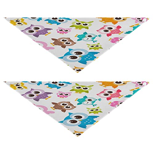 Hundehalstuch, niedliches Tier-Eule, Vogel, Haustier-Bandana für Hunde, Katzen, Haustier, Dreieck, Lätzchen, Hundeschal, Urlaubszubehör für Welpen, Katzen, Hunde, Größe M, 2 Stück von Quteprint