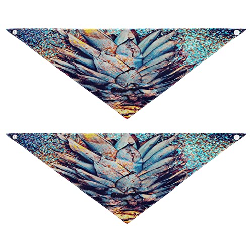 Hundehalstücher, tropisches Ananas-Muster, Haustier-Bandana für Hund und Katze, waschbar, dreieckige Lätzchen, Hundeschal, Urlaubszubehör für Welpen, Katzen, Hunde, Größe S, 2 Stück Hundehalstücher, tropisches Ananas-Muster, Haustier-Bandana für Hund und Katze, waschbar, dreieckige Lätzchen, Hundeschal, Urlaubszubehör für Welpen, Katzen, Hunde, Größe S, 2 Stück von Quteprint