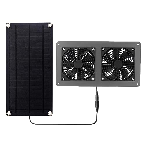 Qutsvosh Luftabsaugventilator, Doppelventilator, Solarbetrieben, für Hunde, Hühnerstall, Gewächshaus, Wohnmobil Qutsvosh Luftabsaugventilator, Doppelventilator, Solarbetrieben, für Hunde, Hühnerstall, Gewächshaus, Wohnmobil von Qutsvosh