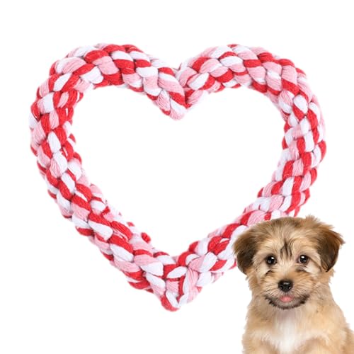 Quzente Hundeseilspielzeug - Hundespielzeug für aggressive Kauer - Kauspielzeug für Hunde, herzförmiges Seil für Valentinstag, Haustiere Baumwolle Kauzubehör, Hundeseil Kauspielzeug, Quzente Hundeseilspielzeug - Hundespielzeug für aggressive Kauer - Kauspielzeug für Hunde, herzförmiges Seil für Valentinstag, Haustiere Baumwolle Kauzubehör, Hundeseil Kauspielzeug, von Quzente
