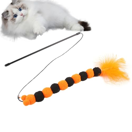 Quzente Interaktives Katzenspielzeug, Federspielzeug für Hauskatzen | Feder-Pet-Teaser-Zauberstab | Tragbares Haustierspielzeug zur Unterhaltung, multifunktionales Teaser-Spielzeug mit Glocke und Quzente Interaktives Katzenspielzeug, Federspielzeug für Hauskatzen | Feder-Pet-Teaser-Zauberstab | Tragbares Haustierspielzeug zur Unterhaltung, multifunktionales Teaser-Spielzeug mit Glocke und von Quzente