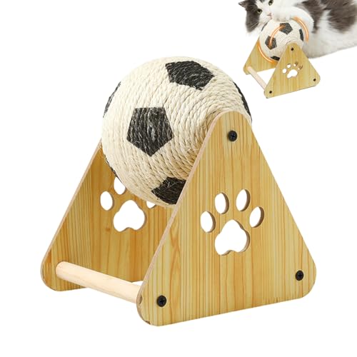 Quzente Katzenkratzer | Sisal-Kratzspielzeug mit Holzsockel – kugelförmige Nagelfeile Kratzer, Bereicherung Übung Fußball Haustierbedarf für Langeweile im Innenbereich Quzente Katzenkratzer | Sisal-Kratzspielzeug mit Holzsockel – kugelförmige Nagelfeile Kratzer, Bereicherung Übung Fußball Haustierbedarf für Langeweile im Innenbereich von Quzente