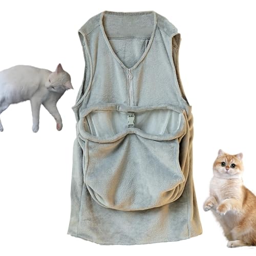 Quzente Katzenschürzenhalter, weiche, atmungsaktive Samt-Vordertasche, verstellbare Katzentragetasche, Katzenschlafsack für kleine Hunde, Katzen von Quzente