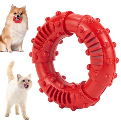 Quzente Kauspielzeug für Hunde, Zahnreinigungsspielzeug für Hunde - Bissfestes Kauspielzeug für Haustierzähne,Hundespielzeug zum Zähneknirschen mit Donut-Design für mittelgroße und kleine Hunde von Quzente