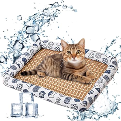 Quzente Kühlmatten für Haustiere, Sommerschlafbett für Haustiere, Haustiere Sommer-Eismatten, Atmungsaktive, Kratzfeste Rattan-Bettmatte für kleine Hunde, Haustiere, Katzen Quzente Kühlmatten für Haustiere, Sommerschlafbett für Haustiere, Haustiere Sommer-Eismatten, Atmungsaktive, Kratzfeste Rattan-Bettmatte für kleine Hunde, Haustiere, Katzen von Quzente
