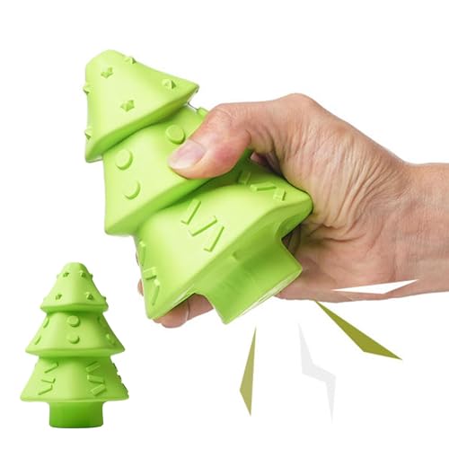 Quzente Weihnachts-Hundespielzeug,Weihnachtsbaum-Kauspielzeug für Hunde | Tragbares interaktives Hundespielzeug. Quietschendes Spielzeug zum Zahnen, Kautraining und Spaß von Quzente