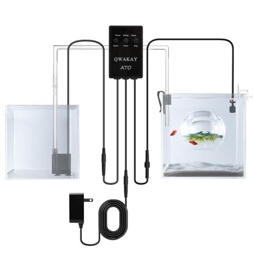 Qwakay Auto Top Off System Aquarium – Intelligentes automatisches ATO-System für Aquarien – Wasserstandskontroller-Set für Salzwasseraquarium (mit Tauchpumpe) von Qwakay
