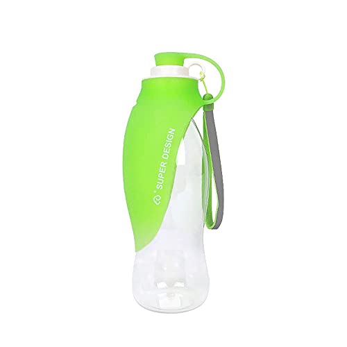 Tragbare Wasserflasche für Haustiere, Hundewasserflasche aus Silikon, Blatt-Wasserflasche für Haustiere, Hund Wasserflasche Unterwegs, Geeignet zum Spazierengehen, Reisen, Camping (580 ml, Grün) von Deautie