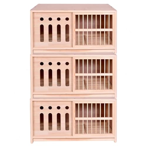 Qxdgoal Großer Taubenkäfig, Vogelkäfig Aus Massivholz Mit Schiebetür, Taubennistkasten Für Draußen Mit Lichtundurchlässiger Tür, Herausnehmbares Tablett(35.4IN*3) von Qxdgoal