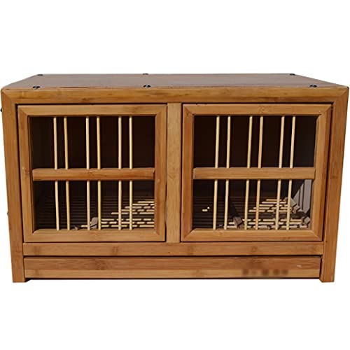 Taubenkäfig, Großer Vogelkäfig aus Bambus für Brieftauben, Mehrzweck-Tauben-Paarkäfig, Langlebiger Vogelvoliere im Freien, Einfach zu säubern(60 * 36 * 36cm) von Qxdgoal