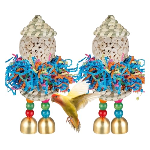 Qyljeiwred Futterspielzeug für Vögel, Sittiche, Kauball für Käfig, , Ara, Lovebird, Fink, Nymphensittiche, Kanarienvogel von Qyljeiwred