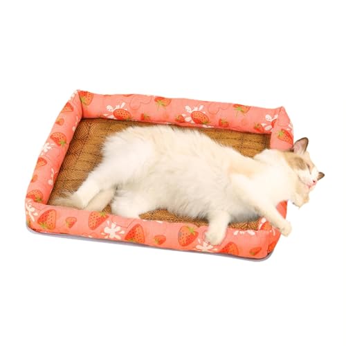 Qyljeiwred Haustier-Kühlmatte | Tragbares Katzen-Eiskissen | -Struktur Katze Rattan Matte Atmungsaktiv Anti-Kratzer für Katzen oder Hunde Qyljeiwred Haustier-Kühlmatte | Tragbares Katzen-Eiskissen | -Struktur Katze Rattan Matte Atmungsaktiv Anti-Kratzer für Katzen oder Hunde von Qyljeiwred