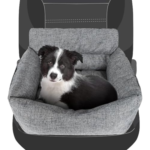 Qyljeiwred Hundeautositz, abnehmbarer Kätzchen-Autositz – wasserdichte Tiertrage für Fahrzeug, waschbares Haustier-Reisebett für kleine und mittelgroße Hunde Qyljeiwred Hundeautositz, abnehmbarer Kätzchen-Autositz – wasserdichte Tiertrage für Fahrzeug, waschbares Haustier-Reisebett für kleine und mittelgroße Hunde von Qyljeiwred