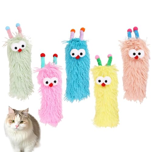 Qyljeiwred Katzenminze-Spielzeug für Indoor-Katzen, Katzenkissen, niedliche Puppen, interaktives Kätzchen-Spielzeug, 5 x Haustierzubehör mit Katzenminze im Inneren, weiche Kaupuppe fördert die Qyljeiwred Katzenminze-Spielzeug für Indoor-Katzen, Katzenkissen, niedliche Puppen, interaktives Kätzchen-Spielzeug, 5 x Haustierzubehör mit Katzenminze im Inneren, weiche Kaupuppe fördert die von Qyljeiwred