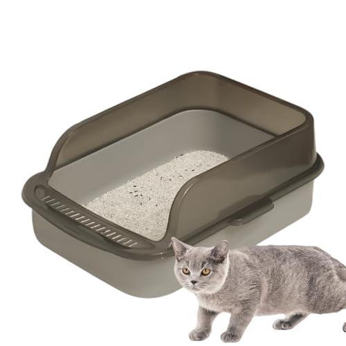 Qyljeiwred Kitty Katzentoilette, hygienische offene Geruchskontrolle, leicht zu reinigende Kätzchentoilette, hochseitige Katzentoilette für den Innenbereich Qyljeiwred Kitty Katzentoilette, hygienische offene Geruchskontrolle, leicht zu reinigende Kätzchentoilette, hochseitige Katzentoilette für den Innenbereich von Qyljeiwred
