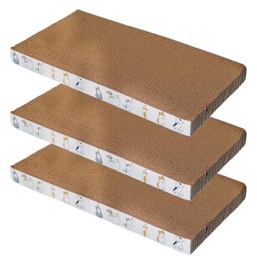 Qyljeiwred Kratzbretter für Indoor-Katzen, Wellpappe, Katzenkratzer für den Innenbereich, Schleifklauenspielzeug, Kätzchen, kratzfest, Haustierbedarf, 3 x für Training, lindert Langeweile, Möbelschutz Qyljeiwred Kratzbretter für Indoor-Katzen, Wellpappe, Katzenkratzer für den Innenbereich, Schleifklauenspielzeug, Kätzchen, kratzfest, Haustierbedarf, 3 x für Training, lindert Langeweile, Möbelschutz von Qyljeiwred