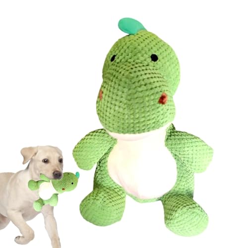 Qyljeiwred Quietschendes Spielzeug für Hunde – Interaktives Zahnreinigungszubehör für Tierwelpen – Dinosaurier-Form-Design, niedliches Haustier-Welpen-Quietschspielzeug für kleine, mittelgroße und Qyljeiwred Quietschendes Spielzeug für Hunde – Interaktives Zahnreinigungszubehör für Tierwelpen – Dinosaurier-Form-Design, niedliches Haustier-Welpen-Quietschspielzeug für kleine, mittelgroße und von Qyljeiwred