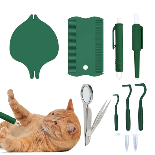 Qyljeiwred Zeckenentfernungswerkzeug – Flohzieher-Set für Haustiere, tragbares Floh- und Zeckenentferner-Werkzeug-Set für Zuhause, Reisen, Haushalt, mehrere Haustiere Qyljeiwred Zeckenentfernungswerkzeug – Flohzieher-Set für Haustiere, tragbares Floh- und Zeckenentferner-Werkzeug-Set für Zuhause, Reisen, Haushalt, mehrere Haustiere von Qyljeiwred