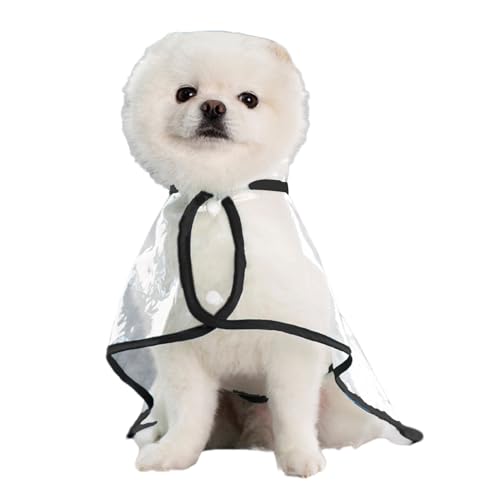 Transparenter Hunde-Regenmantel, atmungsaktiver Hunde-Regenmantel, leichter Hunde-Regenponcho für draußen, wasserdichte Kleidung, Regenjacke für große, mittelgroße und kleine Hunde von Qyljeiwred