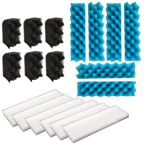 Qzbhct 18-teiliges Bioschwamm für Aquarien, blauer Schaumstoff, schwarz, Filter-Pads, kompatibel mit Hagen Fluval 406, 407 Filtersystemen von Qzbhct