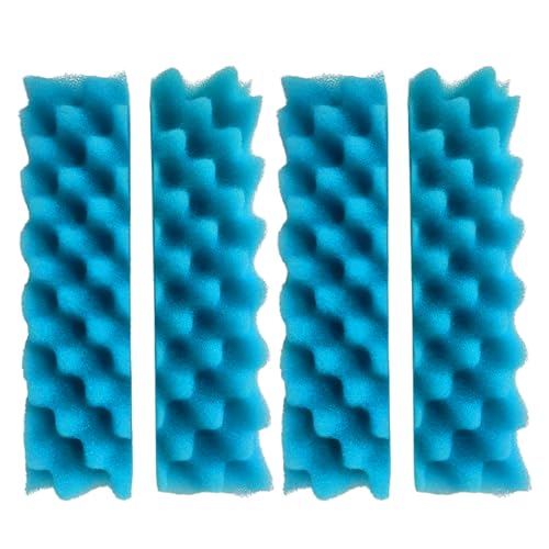 Qzbhct 4 Stück Aquarium-Bioschwamm, Blau, Schaumstoff-Filterpads, kompatibel mit Hagen Fluval 406, 407 Filtersystemen von Qzbhct
