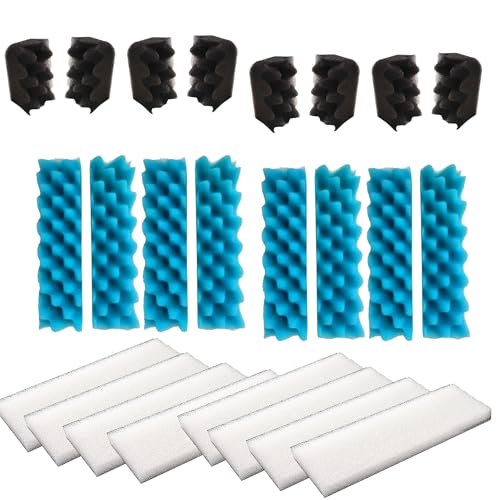Qzbhct Aquarium-Bioschwamm aus blauem Schaumstoff, schwarz, Filter-Pads, kompatibel mit Hagen Fluval 406, 407 Filtersystemen, 24 Stück von Qzbhct