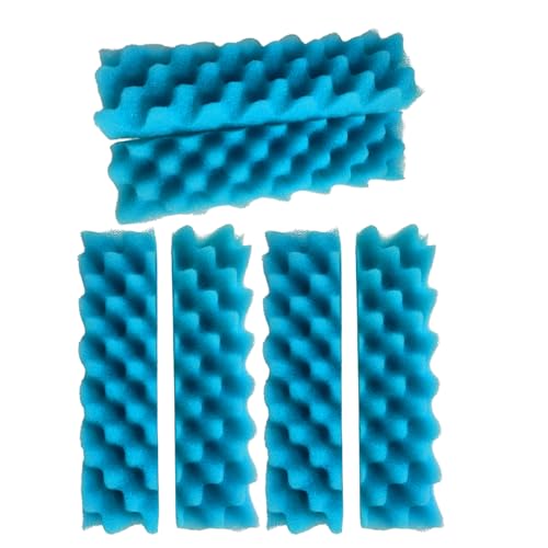 Qzbhct Blauer Schaumstoff-Filter, kompatibel mit Fluval 406 407 Kanisterfilter, Aquarium, Bio-Schwamm-Ersatz, 6 Stück von Qzbhct