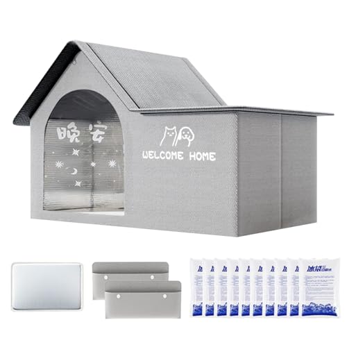 Cooling House, Pet Nest, Folding Bed, Ice Pack Layer, Hot Weather, Space Interior, Medium Large Size, Comfortable Design, Summer Kitten Puppy, for Indoor Outdoor Use Cooling House, Pet Nest, Folding Bed, Ice Pack Layer, Hot Weather, Space Interior, Medium Large Size, Comfortable Design, Summer Kitten Puppy, for Indoor Outdoor Use von Qzdtue