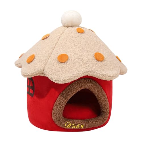 Mushroom Cat House, Cute Pet Tent, Removable Cushion Cat Cave Bed, Warm Cave Nest Sleeping Bed for Cats and Small Dogs, Cozy Puppy House for Pet Relaxation, Mushroom Cat Cave Bed Mushroom Cat House, Cute Pet Tent, Removable Cushion Cat Cave Bed, Warm Cave Nest Sleeping Bed for Cats and Small Dogs, Cozy Puppy House for Pet Relaxation, Mushroom Cat Cave Bed von Qzdtue