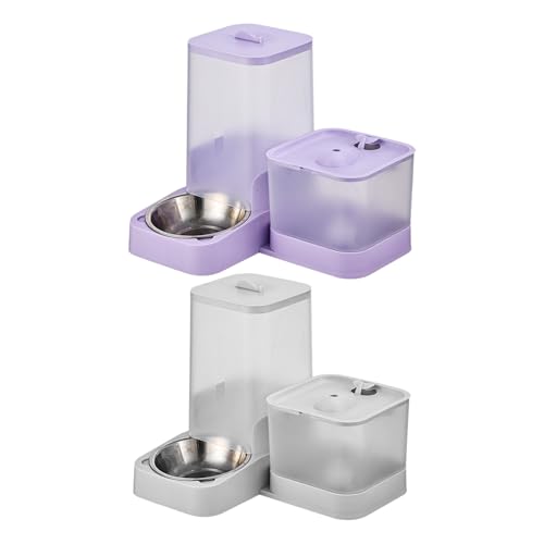 Pet Food Dispenser, Automatic Feeder-System, Edelstahl Bowl und Wasser, 30,5 x 40,5 x 15,71 cm, hohe Kapazität, Lebensmittelaufbewahrung, Behälter für große Brötchen, Indoor Feeding Station Pet Food Dispenser, Automatic Feeder-System, Edelstahl Bowl und Wasser, 30,5 x 40,5 x 15,71 cm, hohe Kapazität, Lebensmittelaufbewahrung, Behälter für große Brötchen, Indoor Feeding Station von Qzdtue