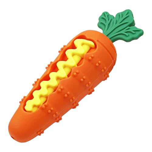 Qzdtue Dog Treat Dispenser Toy, Interactive Squeaky, 6,22 x 1,89 x 2,01 Zoll, Carrot-Shaped Feeder, Chewable, Silikon, Puppy Slow Food Teether for Large, Medium, Small Dogs, Training, Anrichment Qzdtue Dog Treat Dispenser Toy, Interactive Squeaky, 6,22 x 1,89 x 2,01 Zoll, Carrot-Shaped Feeder, Chewable, Silikon, Puppy Slow Food Teether for Large, Medium, Small Dogs, Training, Anrichment von Qzdtue