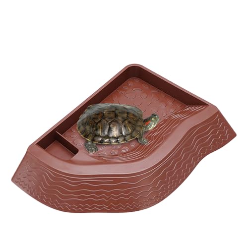 Rutschhemmende Schildkröte, Wasserstreu, Zoned Feeding, 27,8 x 19,9 x 3 cm und Soaking Bowl für Reptilienwohnungen, Baden und Landschaftsbau zur Verwendung als dekorative Sets von Qzdtue