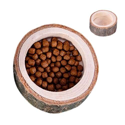 Schildkröte für Food Dish, Reptile Feeding Basin, natürliches Holzdesign, Sturdy Habitat Zubehör, 5,9 x 3,9 x 1,57 x 0,98 cm, ideal für Terrarien und Zäune von Qzdtue