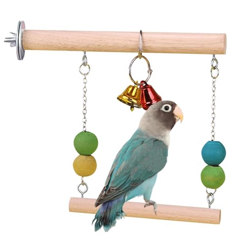 Vogelschaukel, Schaukelspielzeug für Vogelpapageien, lustige Sitzstange, natürliche Glocke, Trainingsständer, Übungsständer, Vogelspielturm für Wellensittiche, Wellensittiche, Vogelschaukel, Schaukelspielzeug für Vogelpapageien, lustige Sitzstange, natürliche Glocke, Trainingsständer, Übungsständer, Vogelspielturm für Wellensittiche, Wellensittiche, von Qzdtue