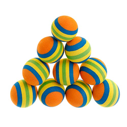 R-WEICHONG Haustier Kaukugeln 10 Stück/Set Rainbow Ball Pet Toys Eva Sanft Katze Hund Interaktives Spielen Lustige Bunte Geschenke von R-WEICHONG