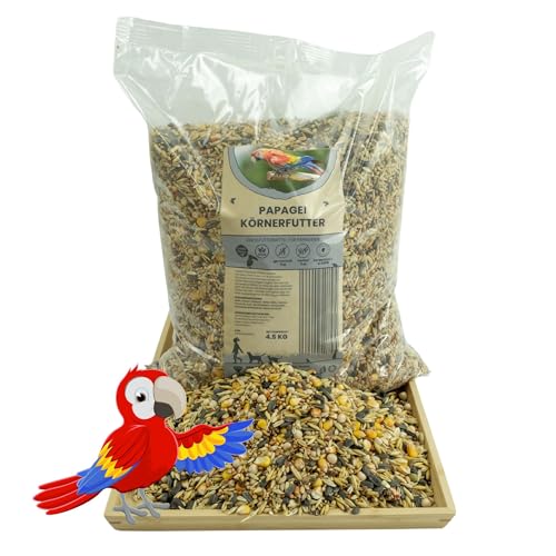 R&M Papageienfutter 4,5 KG I Spezialfutter ohne Nüsse I Mit Buchweizen & Kardisaat I 100% Naturprodukt I Vegan, Gentechnikfrei & Zuckerfrei I Für Papageien, Kakadus & Amazonen von R&M Futter und Lebensmittel GmbH