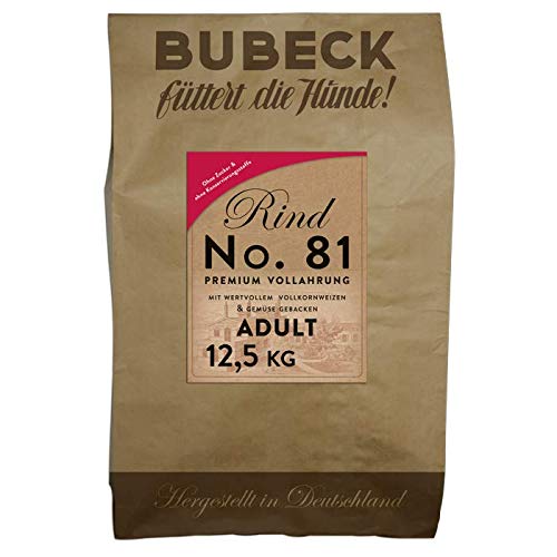 Bubeck | Hunde Trockenfutter Verschiedene Sorten | mit Lamm, Wild, Rind, Truthahn und Ente gebackenes Hundefutter | hohe Akzeptanz bei Allen Rassen (Rindfleisch, 12,5 Kg) von seit 1893 Bubeck