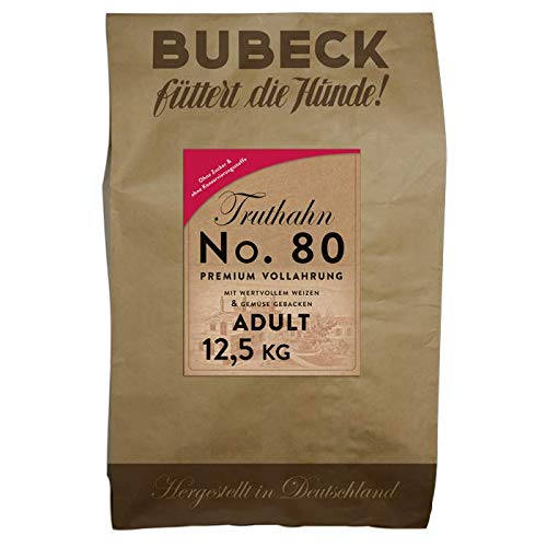 Bubeck | Hunde Trockenfutter Verschiedene Sorten | mit Lamm, Wild, Rind, Truthahn und Ente gebackenes Hundefutter | hohe Akzeptanz bei Allen Rassen (Truthahn, 12,5 Kg) von seit 1893 Bubeck