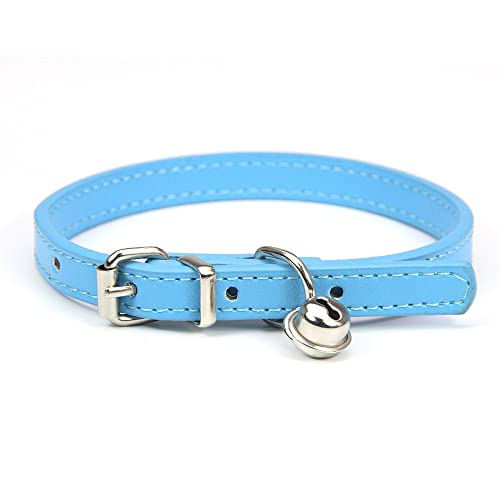 Lederleine Haustier Hundehalsband Sweet Cats Supplies Hundehalsbänder Rosa Hundehalsband Halsband Hundezubehör (Color : Light Blue, Size : 1.5cmx30cm) von RAAMKA