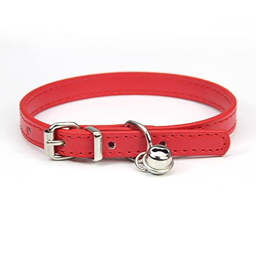 Lederleine Haustier Hundehalsband Sweet Cats Supplies Hundehalsbänder Rosa Hundehalsband Halsband Hundezubehör (Color : Red, Size : 1.3cmx30cm) von RAAMKA