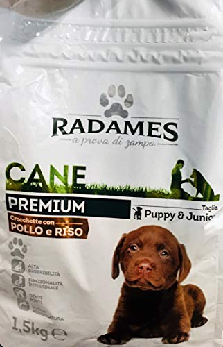 RADAMES Premium 1,5 kg - Kroketten für Hund mit Huhn und Riso - Größe Puppy & Junior (Testen von Zampa) von RADAMES