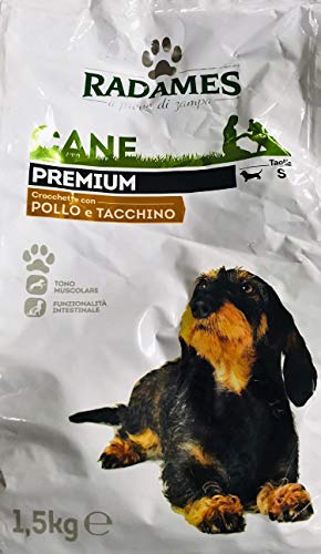 RADAMES Premium 1,5 kg Trockenfutter für Hunde - Kroketten mit Huhn und Tacchino - Größe S (evtl. Nicht in Deutscher Sprache) von RADAMES