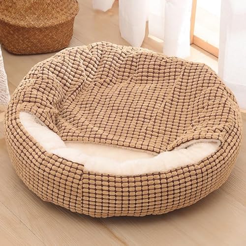 1 Stück kleines Hundebett, Katzenbett mit Kapuzendecke, gemütliches Kuscheltier, orthopädisches Welpen-Haustierbett, Donut, runder Hundebau, Katzenhöhle, rutschfeste Unterseite 1 Stück kleines Hundebett, Katzenbett mit Kapuzendecke, gemütliches Kuscheltier, orthopädisches Welpen-Haustierbett, Donut, runder Hundebau, Katzenhöhle, rutschfeste Unterseite von RAEF