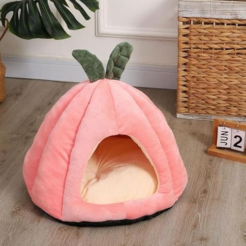 RAEF Warmes Schlafnest für Haustiere, Melonenform, weicher Plüsch, gemütliches Höhlenversteck, Heimtierbedarf für Hauskatzen RAEF Warmes Schlafnest für Haustiere, Melonenform, weicher Plüsch, gemütliches Höhlenversteck, Heimtierbedarf für Hauskatzen von RAEF