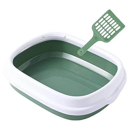 Bothyi Halbgeschlossene Katzentoilette, Toilette, langlebig, leicht zu versorgen, Grün/485 (Color : Green, Size : Small) von RAHYMA