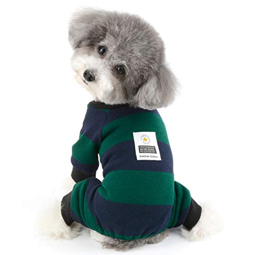 Gestreifte Haustier-Hundekleidung, Schlafanzug, Gänseblümchen-Mantel, Overall, weiche Baumwolle, Pjs, Welpenpullover, Hemd, Hündchen, warm, gestrickt, Strampler, Outfit, Schlafanzug, Haustierbekleidun von RAHYMA